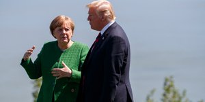 Ανγκελα Μέρκελ & Ντόναλντ Τραμπ (Φωτογραφία: AP Photo/Evan Vucci)