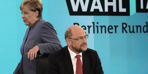 Η Ανγκελα Μέρκελ και ο Μάρτιν Σουλτς (Φωτογραφία: AP/ Gero Breloer)