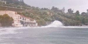 Εικόνα από τη Μεθώνη το πρωί του Σαββάτου/ Φωτογραφία: messinialive