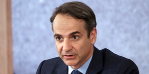 Ο πρόεδρος της ΝΔ παραχώρησε συνέντευξη Τύπου στο Ηράκλειο Κρήτης -Φωτογραφία: Image photo services