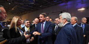 Ο Κυριάκος Μητσοτάκης στο συνέδριο της ΝΔ /Φωτογραφία: Intime News