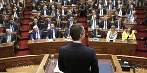 Ο Κυριάκος Μητσοτάκης στη Βουλή