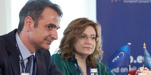 Ο πρόεδρος της ΝΔ με την Μαρία Σπυράκη / Φωτογραφία: Intimenews-ΠΑΠΑΜΗΤΣΟΣ ΔΗΜΗΤΡΗΣ