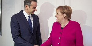 Η Ανγκελα Μέρκελ με τον Κυριάκο Μητσοτάκη/ Φωτογραφία: EUROKINISSI/ΓΡ. ΤΥΠΟΥ Ν.Δ./ ΔΗΜΗΤΡΗΣ ΠΑΠΑΜΗΤΣΟΣ