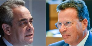 «Σφάζονται» Κ. Μίχαλος (αριστερά) και Γ. Κύρτσος (δεξιά) -Φωτογραφίες: Intimenews