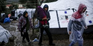 Πρόσφυγες στη Μόρια / Φωτογραφία: Eurokinissi