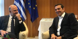 Πιέρ Μοσκοβισί & Αλέξης Τσίπρας (Φωτογραφία: Twitter)