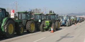 Εικόνα από παλαιότερο μπλόκο στον κόμβο της Ανθήλης / Φωτογραφία: EUROKINISSI
