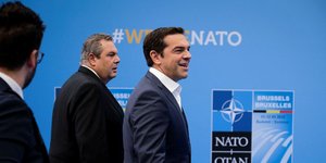 Τσίπρας και Καμμένος στη Σύνοδο του ΝΑΤΟ / Φωτογραφία: Eurokiniss