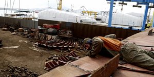 Στιγμιότυπο από τη ναυπηγοεπισκευαστική ζώνη Περάματος/ Φωτογραφία:Eurokinissi