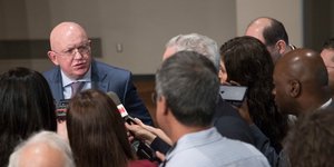 Ο πρεσβευτής της Ρωσίας στον ΟΗΕ Βασίλι Νεμπένζια / Φωτογραφία: AP