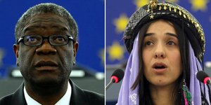 Γιαζίντι Νάντια Μουράντ & Ντένις Μουκουέγκε (Φωτογραφία: AP)