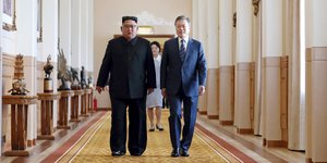 η συνάντηση των 2 ηγετών/Φωτογραφία: AP