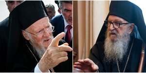 Ο Οικουμενικός Πατριάρχης (αριστερά) έχει ζητήσει δις από τον Αρχιεπίσκοπο Αμερικής (δεξιά) να παραιτηθεί