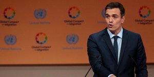 O Ισπανός πρωθυπουργός Πέδρο Σάντσεθ (Φωτογραφία:  (AP/Mosa'ab Elshamy)