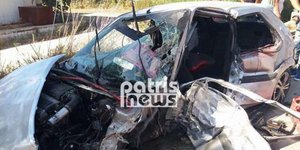 Δύο νεκροί και ένας τραυματίας σε τροχαίο στον Πύργο /Φωτογραφία: Patrisnews