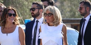 Η Περιστέρα Μπαζιάνα ξεναγεί την Μπριζίτ Μακρόν στην Ακρόπολη/Φωτογραφίες: NDP