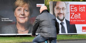 H διαφορά που χωρίζει την Μέρκελ από τον Σουλτς είναι σχεδόν απίθανο να καλυφθεί (Φωτογραφία: ΑΡ)