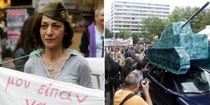 Ντυμένοι στα χακί και με φιμωμένα στόματα διαμαρτυρήθηκαν στο Σύνταγμα οι καθηγη