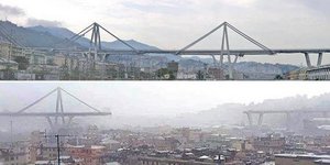 Η γέφυρα στη Γένοβα πριν και μετά την κατάρρευση