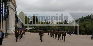 Η Προεδρική Φρουρά κάνει πρόβες για την παρέλαση της 28ης Οκτωβρίου 