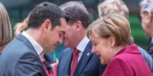 Ο πρωθυπουργός Αλέξης Τσίπρας στην σύνοδο κορυφής με την Ανγκελα Μέρκελ- φωτογραφία eurokinissi