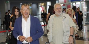 Σταύρος Θεοδωράκης και Γρηγόρης Ψαριανός /Φωτογραφία: Εurokinissi