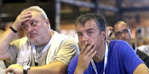 Σταύρος Θεοδωράκης (δεξιά) λαύρος κατά Γρηγόρη Ψαριανού (αριστερά) -Φωτογραφία αρχείου: Intimenews/ΛΙΑΚΟΣ ΓΙΑΝΝΗΣ