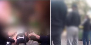 Ο Ρουβίκωνας έλεγξε ταυτότητες αστυνομικών στου Ζωγράφου -Φωτογραφία: liveleak