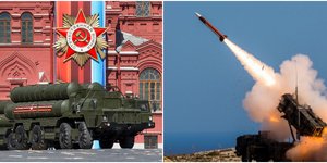 Το ρωσικό αντιπυραυλικό σύστημα S-400 (αριστερά) και το αμερικανικό Patriot (δεξιά) -Φωτογραφίες: AP