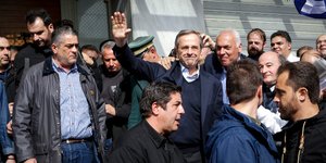 Ο Αντώνης Σαμαράς στη συγκέντρωση στο Σύνταγμα. Φωτογραφία: Eurokinissi 