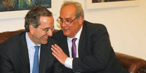 Οταν ο Μιχαλολιάκος αγγίζει συνεχώς το χέρι του Σαμαρά σε ουζερί πάνω από ένα πι