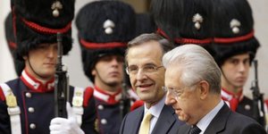 Ολοκληρώθηκε η συνάντηση Μόντι - Σαμαρά
