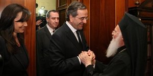Σε θερμό κλίμα η συνάντηση Σαμαρά με τον Οικουμενικό Πατριάρχη [βίντεο]