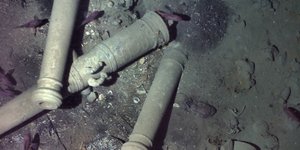 Τα κανόνια του Σαν Χοσέ με τα εγχάρακτα δελφίνια. Φωτογραφία: AP