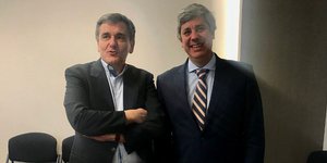 Ευκλείδης Τσακαλώτος και Μάριο Σεντένο (Φωτογραφία: Twitter)