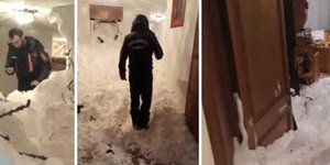 Το χιόνι εισέβαλε σε διαδρόμους και διαμερίσματα (Φωτογραφία: Corriere.it)