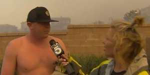 Απίστευτο: Ζήτησε στον αέρα από τη δημοσιογράφο να βγουν ραντεβού εν μέσω πυρκαγ