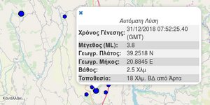 Σεισμός στην Αρτα