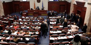 Σκοπιανό κοινοβούλιο (Φωτογραφία: AP Photo/Boris Grdanoski)