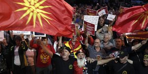 Συλλαλητήριο στα Σκόπια / Φωτογραφία: AP Photo/Boris Grdanoski