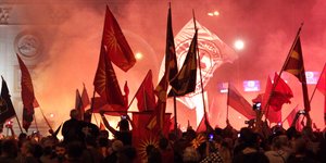 Διαδήλωση στα Σκόπια/ Φωτογραφία:AP