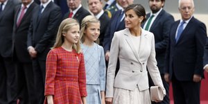 Οι πριγκίπισσες Λεονόρ και Σοφία και η Λετίθια της Ισπανίας /Φωτογραφία: AP