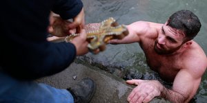 Ο Νίκος Σόλης (Φωτογραφία: AP Photo/ Emrah Gurel)