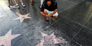 To αστέρι του Ντόναλντ Τραμπ έγινε στις 25 Ιουλίου στόχος επίθεσης βανδαλισμού (Φωτογραφία: ΑΡ) 