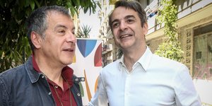 Θεοδωράκης-Μητσοτάκης/Φωτογραφία: Eurokinissi