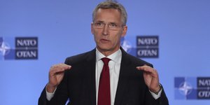 Ο γ.γ. του ΝΑΤΟ Γενς Στόλτενμπεργκ/ Φωτογραφία: AP- Francisco Seco