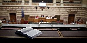 Η αίθουσα της ολομέλειας στη Βουλή / Φωτογραφία: Menelaos Myrillas / SOOC