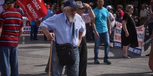 Στιγμιότυπο από συγκέντρωση συνταξιούχων / Φωτογραφία: EUROKINISSI
