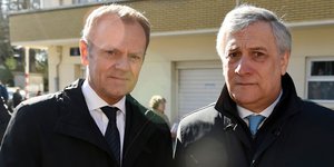 Ο Ντόναλντ Τουσκ και ο Αντόνιο Ταγιάνι/Φωτογραφία αρχείου:AP